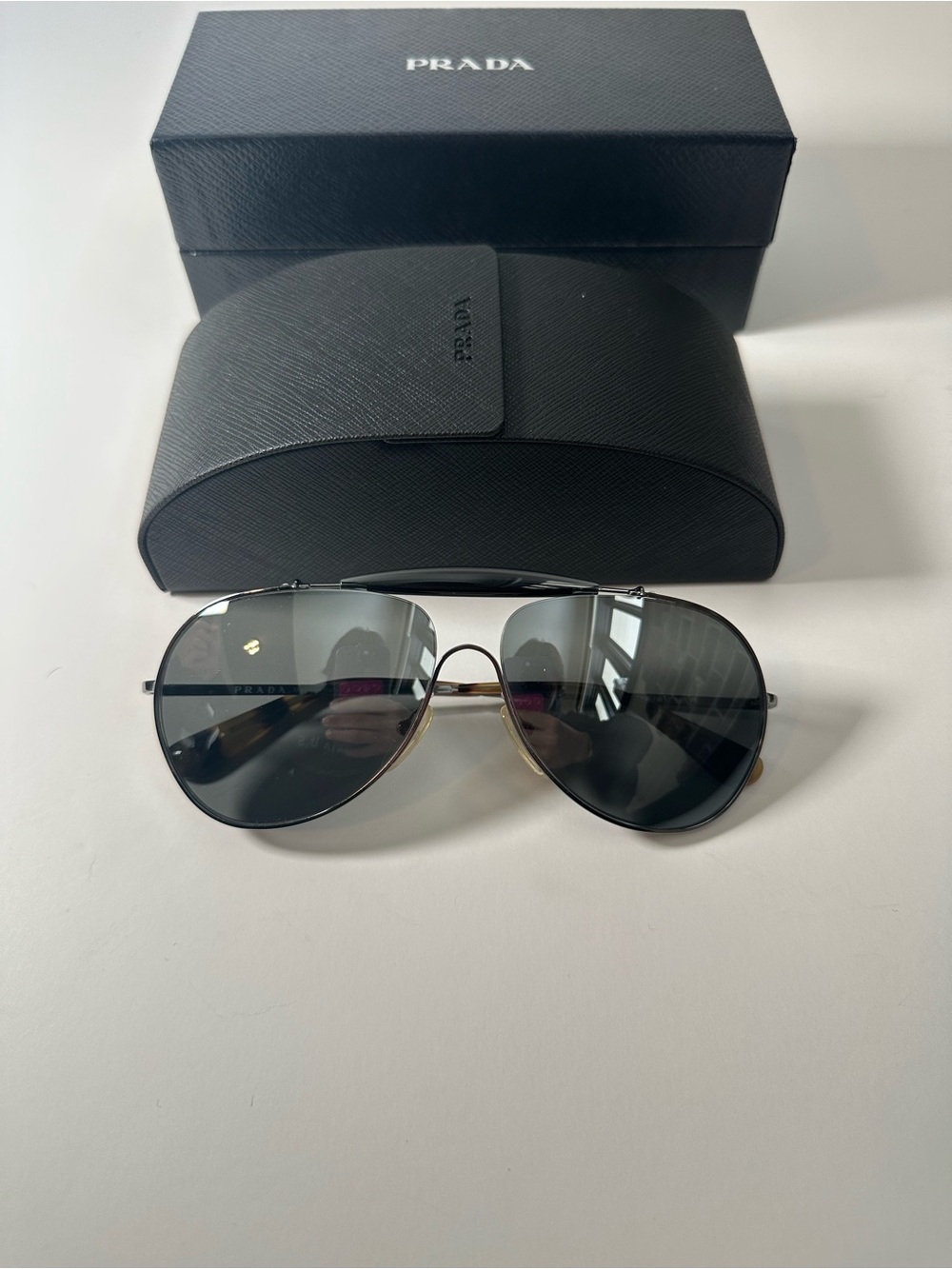 Free shipping Prada Black Textured Sunglass Case with Receipt - Picture 3 of 7